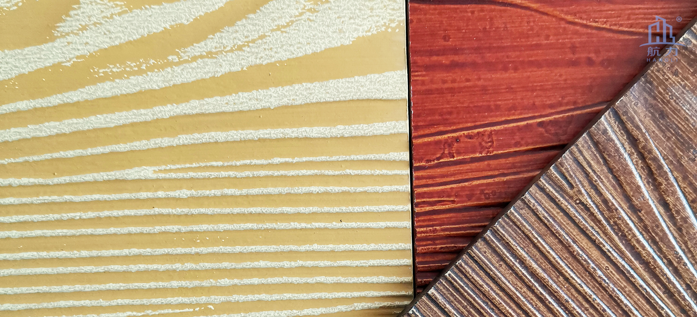 木紋水泥板系列適合于高檔別墅和居民樓房、舊房改造或者大型旅游景區(qū)、輕鋼別墅的正面，外墻和內(nèi)墻裝飾使用。鋪貼方式有披疊、干掛和直接上膠。板材的耐火性強(qiáng)，質(zhì)量輕，長度可達(dá)3.05米。相比起瓷磚較為輕質(zhì)，比木板更耐用。